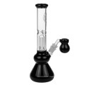Black Leaf Glass Beaker Base Ice Smoking Pipes with Precooler (ES-GB-370)
